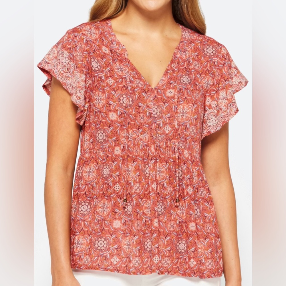 Mason & Belle Tinley, flutter sleeve, top size extra-large